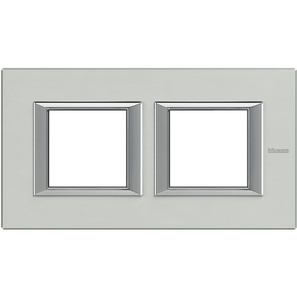 BT Axolute Алюминий Рамка 2+2 мод прямоугольная (надпись горизонтально) HA4802M2HXC