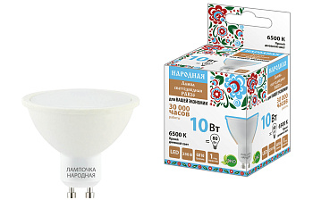 TDM Лампа светодиодная PAR16 10 Вт, 230 В, 6500 К, GU10 Народная SQ0340-1666