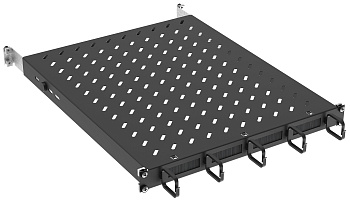 IEK ZPAS ITK Полка стационарная 19" 1U органайзер щетовой 120кг 750мм черный ZP-FS05-U-1U-78