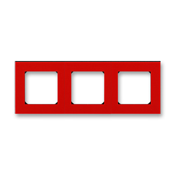 ABB EPJ Levit красный / дымчатый чёрный Рамка 3 поста 2CHH015030A6065