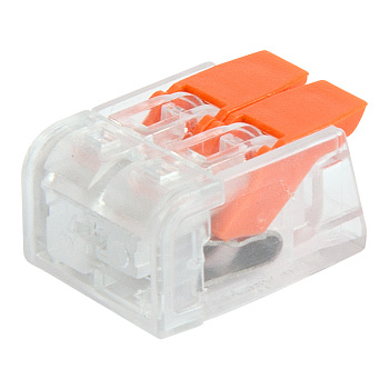 Компактная многоразовая 2-проводная клемма (0,14 -4,0 мм²) Индивидуальная упаковка 5 шт Rexant 07-5206