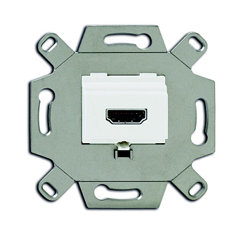 ABB Механизм HDMI-розетки/разъёма, HDMI-type A, Full HD, 20 полюсов, альпийский белый 2CKA000230A0431