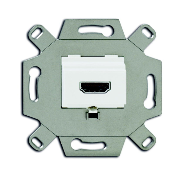 ABB Механизм HDMI-розетки/разъёма, HDMI-type A, Full HD, 20 полюсов, альпийский белый 2CKA000230A0431