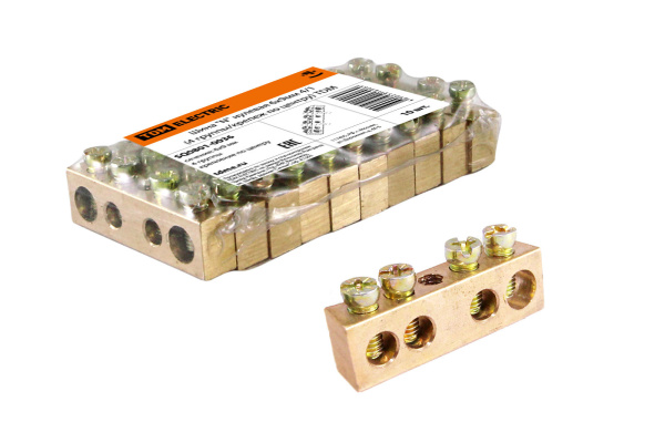 TDM Шина "N" нулевая 6х9мм 4/1 (4 группы/крепеж по центру) SQ0801-0036