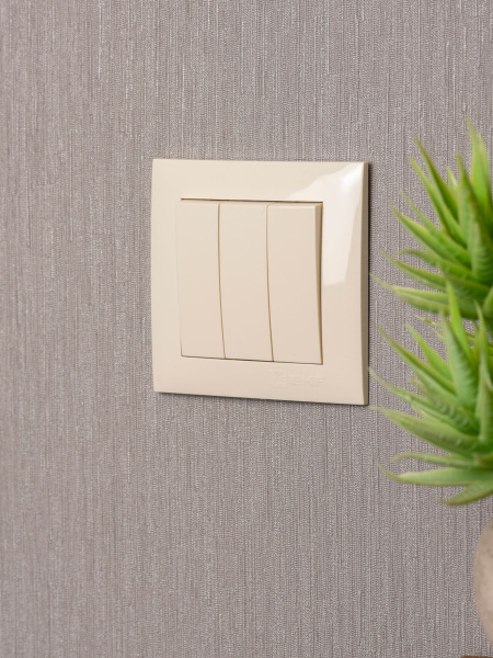 Купить EKF PROxima Валенсия выключатель 3-кл. 10А кремовый