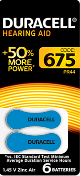Duracell 5005481 Элемент питания для слуховых аппаратов ZA675-6BL Б0039182