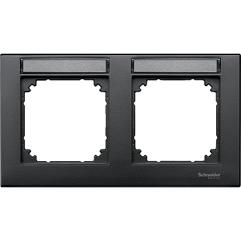 SE Merten SM Антрацит Рамка 2-ая с полем для надписи (MTN472214)
