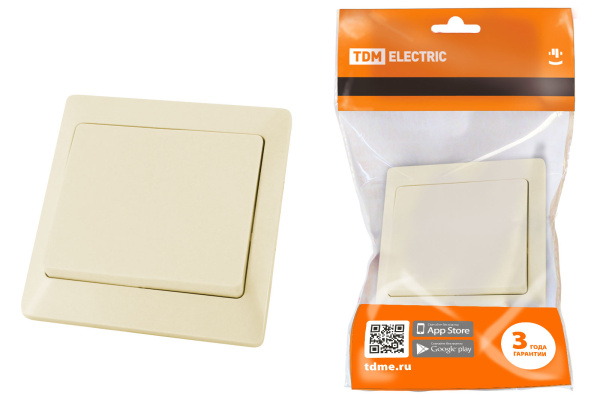 TDM Выключатель 1 кл. 10А сл. кость "Ильмень" SQ1823-0101
