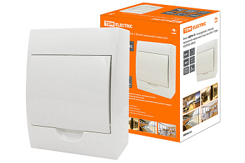 TDM Бокс ЩРН-П-6модулей с белой крышкой, навесной, пластик IP41 SQ0903-0002