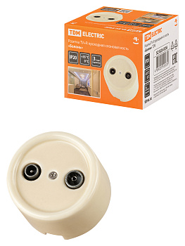 TDM Розетка TV+R проходная сл. кость «Болонь» SQ1820-0356