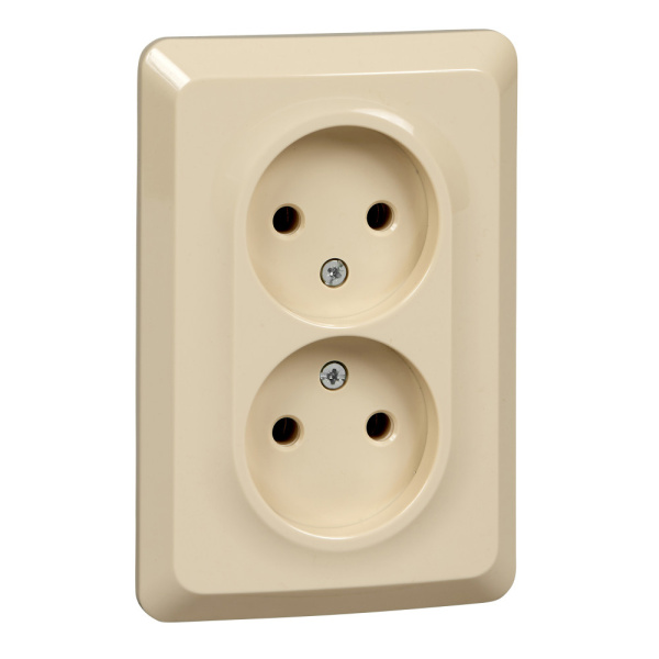 Systeme Electric Этюд Крем Розетка 2-ая б/з без шторок 16А 250B