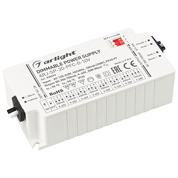 Arlight Блок питания ARJ-SP-20-PFC-0-10V (20W, 350-700mA) (IP20 Пластик, 5 лет) 030929