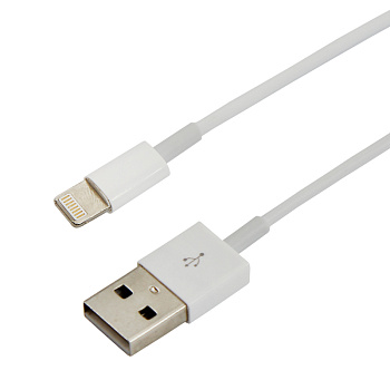 USB кабель для iPhone 5/6/7 моделей шнур 1М белый Rexant 18-1121