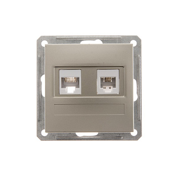 Systeme Electric Wessen 59 Шампань Розетка 2-ая ТЛФ + компьютерная 5е (RJ11+RJ45)