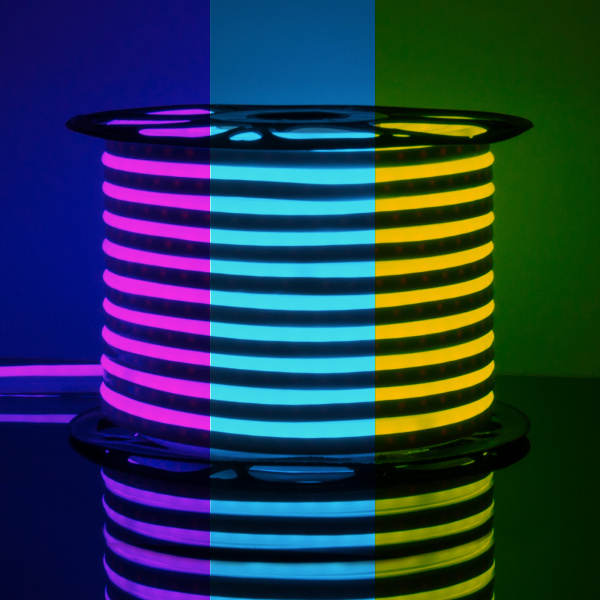 Elektrostandard LS001 220V RGB / Лента светодиодная Гибкий неон 12W 80Led 5050 IP67 односторонний , 50 м a045405