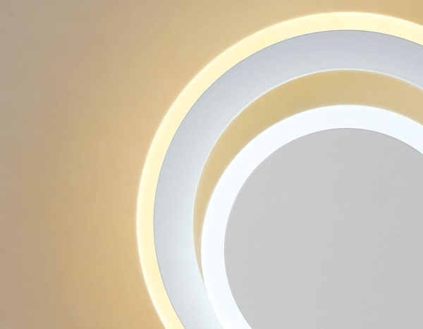 Купить Ambrella Настенный светодиодный светильник с выключателем FA560 WH/S белый/песок LED 3000K/6400K 24W 200*200*60