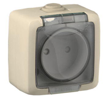 Hegel Альфа IP44 наруж Слоновая кость РА16-201-01 Розетка, брызгозащищенная