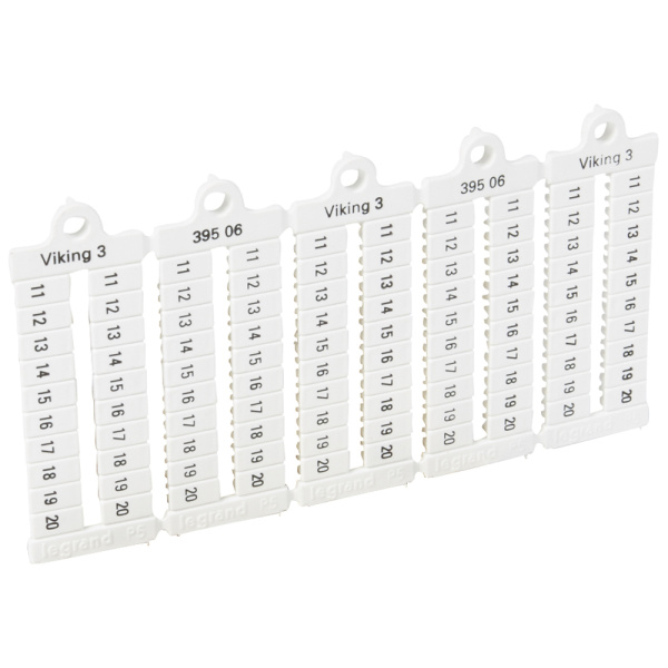 Legrand Viking 3 Листы с этикетками для клеммных блоков гориз формат шаг 5 мм цифры от 11 до 20 039506