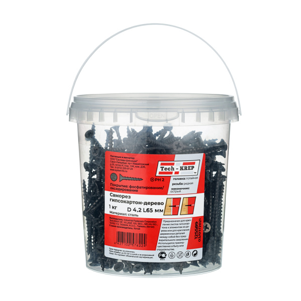 Tech-Krep Саморез 3,8*64 редкая резьба (1кг) 125589