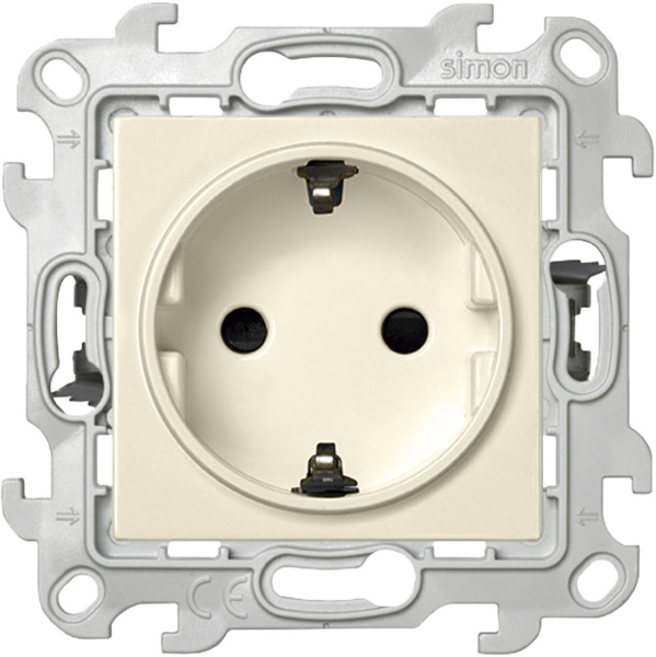 Купить Simon 24 Слоновая кость Розетка 2К+3 с защитными шторками Push&Go 2420432-031
