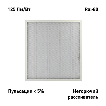 ЭРА Светильник светодиодный SPO-6-24-6K-P 24Вт 6500К 3000Лм 125Лм/Вт IP40 595x595x19 призма
