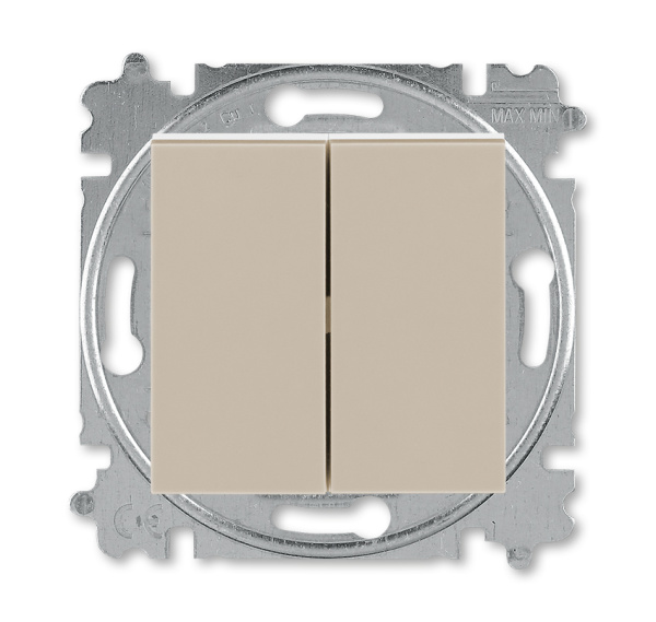 ABB EPJ Levit кофе макиато / белый Выключатель 2-клавишный, 2CHH590545A6018