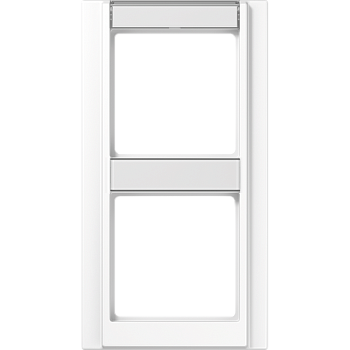 JUNG A 500 Белая Рамка 2-ая с шильдиком вертикальная A582NAWW