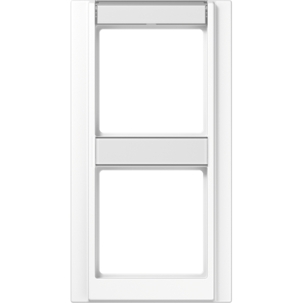 JUNG A 500 Белая Рамка 2-ая с шильдиком вертикальная A582NAWW