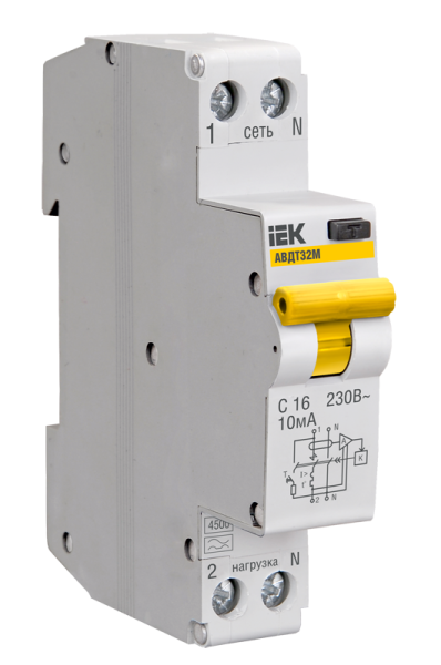 Купить IEK KARAT Дифференциальный автоматический выключатель АД14 32A 2P 30mA C AC MAD22-5-032-C-30