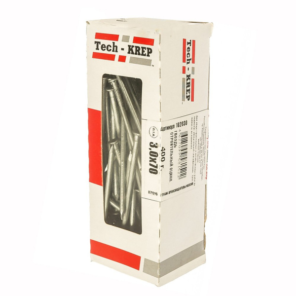 Tech-Krep Гвоздь строительный оцинк. 3,0х70 (400 г) - коробка с ок 102030