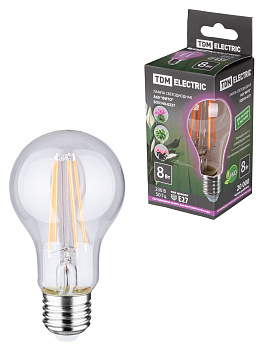 TDM Лампа светодиодная A60-8 Вт-230 В-E27-CL "ФИТО" 60*108 мм SQ0340-0237