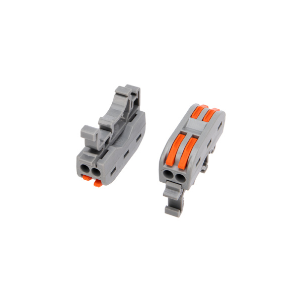 Клемма СМК 222-422D проходная 2-полюсная, с креплением на DIN-рейку (0,08-4 мм²) серая (50 шт./уп.) Rexant 07-5239