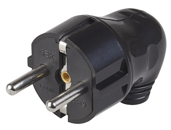 IEK ВПу11-02-Ст Вилка разборная угловая с з/к 16А черная