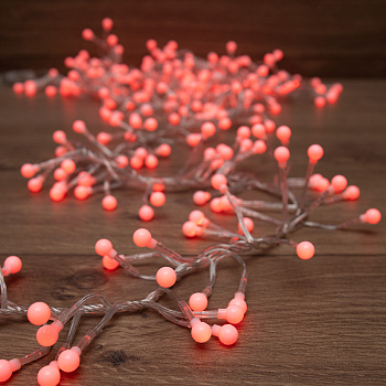 NEON-NIGHT Гирлянда "Мишура LED" 3 м прозрачный ПВХ, 288 диодов, цвет красный 303-602