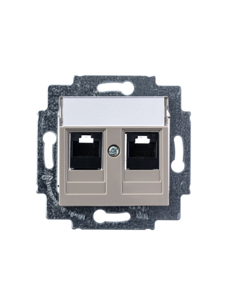 Купить ABB EPJ Levit кофе макиато / белый Розетка компьютерная, 2хRJ45 кат,5e, кофе макиато 2CHH295118A6018