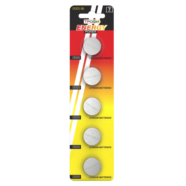 ЭРА Элемент питания Трофи CR2025-5BL C0032184