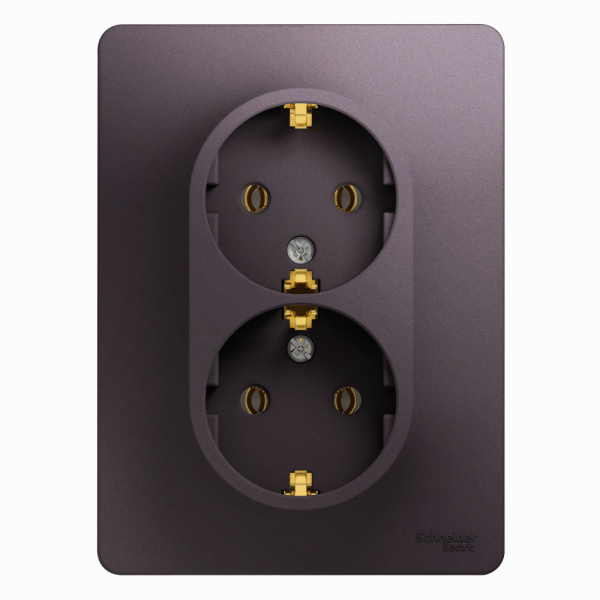 Купить Systeme Electric Glossa Сиреневый туман Розетка 2-ая с/з (в сборе)