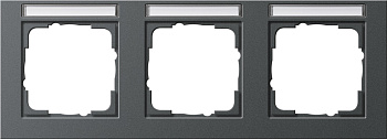 Gira E2 Антрацит Рамка 3-ая горизонтальная с полем для надписи 109323