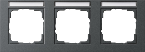 Gira E2 Антрацит Рамка 3-ая горизонтальная с полем для надписи 109323