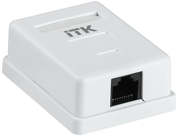 IEK ITK Настенная информационная розетка RJ45 категория 6 UTP 1-порт CS2-1C06U-12