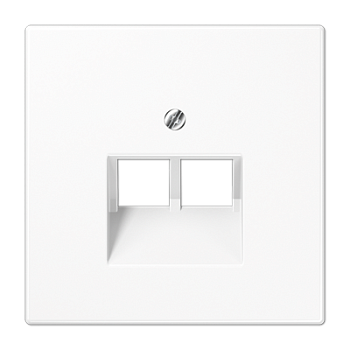 JUNG LS 990 Белая Накладка 2-ой наклонной ТЛФ/комп розетки LS969-2UAWW