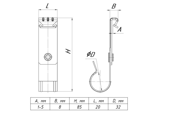 Купить EKF PROxima Вертикальный балочный зажим 1-5мм под трубу 32мм