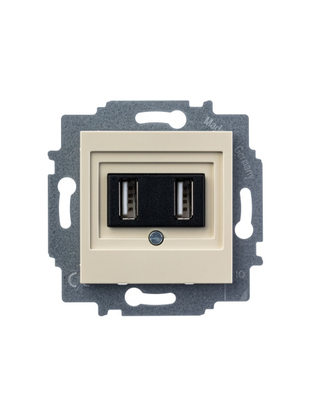 Купить ABB EPJ Levit слоновая кость / белый USB зарядка двойная, слоновая кость 2CHH290040A6017