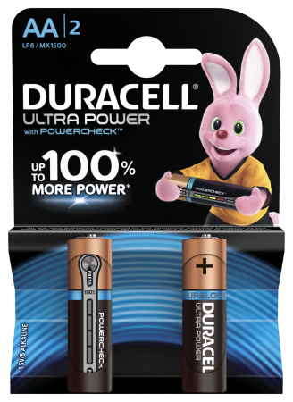 Duracell 5005813 Алкалиновая батарейка типа AA / LR6 / MN 1500" LR6-2BL Ultra Power Б0038759