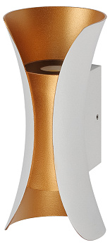 ЭРА Декоративная подсветка ЭРА WL42 WH+GD светодиодная 10Вт 3500К белый/золото IP54 для интерьера, фасадов зданий