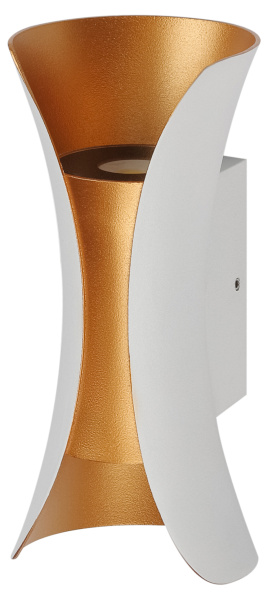 ЭРА Декоративная подсветка ЭРА WL42 WH+GD светодиодная 10Вт 3500К белый/золото IP54 для интерьера, фасадов зданий