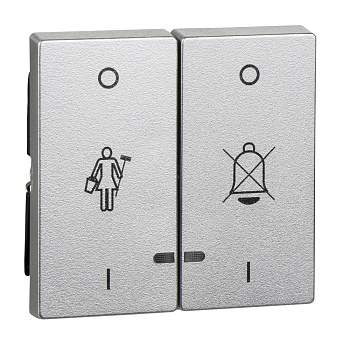 SE Merten SM Алюминий Клавиши "перечеркнутый звонок","горничная" с подсветкой MTN3429-0460