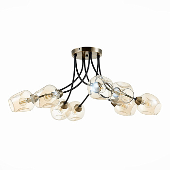 Evoluce SLE205302-08 Светильник потолочный Бронза, Черный/Янтарный E14 8*40W