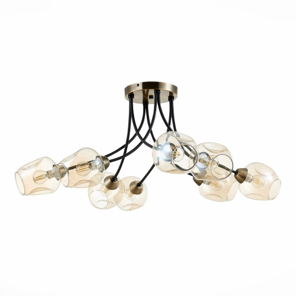 Evoluce SLE205302-08 Светильник потолочный Бронза, Черный/Янтарный E14 8*40W