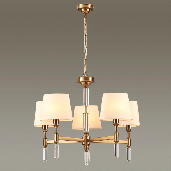 Купить Odeon Light 4894/5 MODERN ODL_EX22 55 бронзовый/белый/ткань Люстра E14 5*40W LONDON